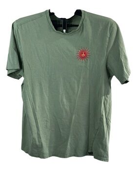 Volcom Olive Crewneck Sun Graphic Minimal Skate Organic Cotton SZ L